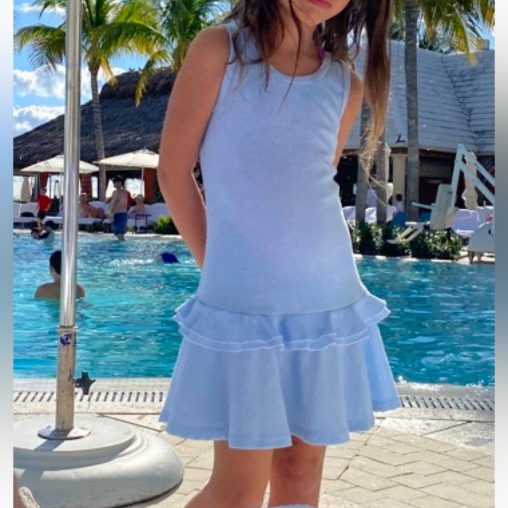 Sofi Girls Light Blue Sleeveless Dress - Size 6 years